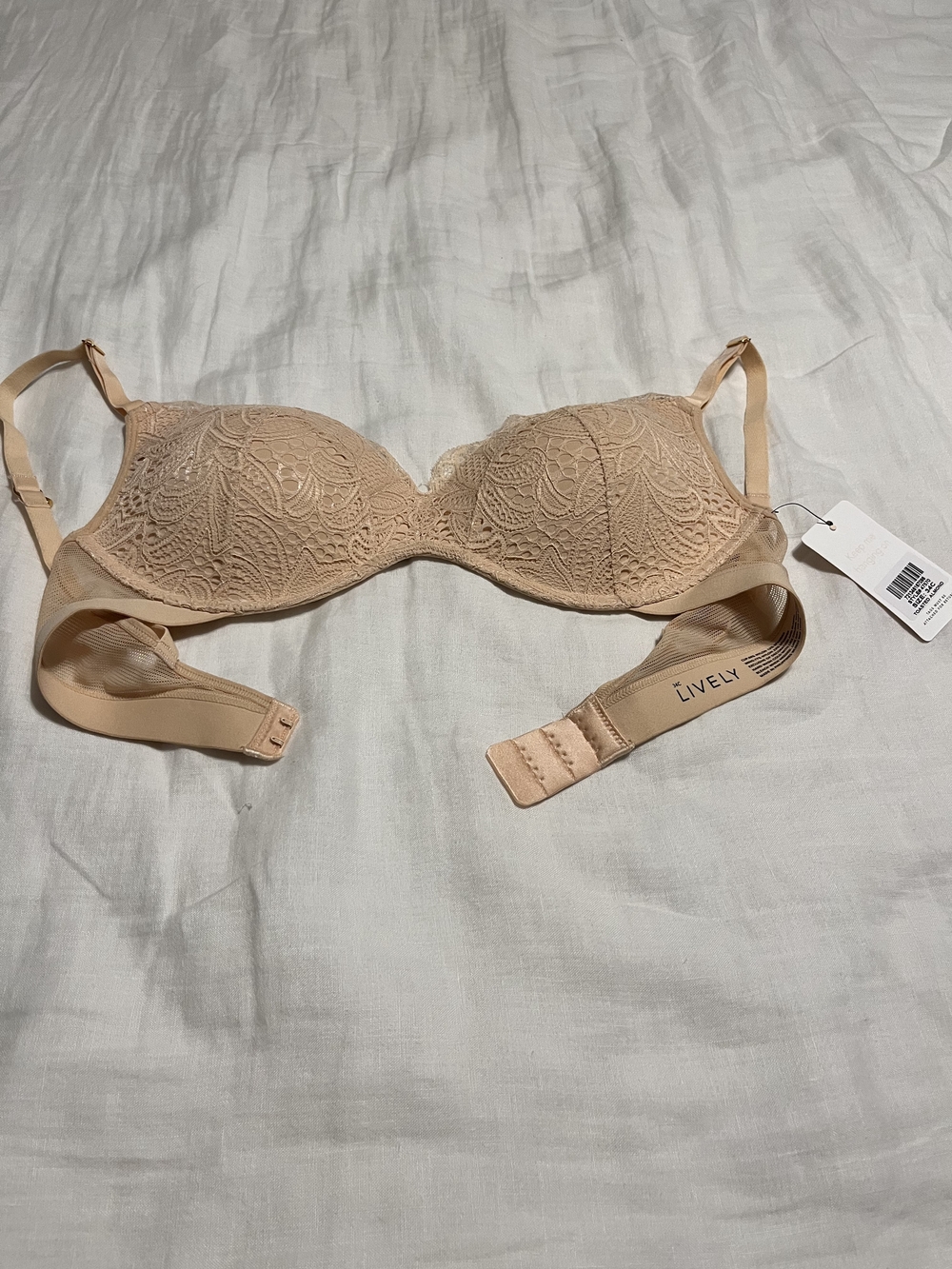 Lively The Lace Wireless T-Shirt Bra Brown 34C NWT